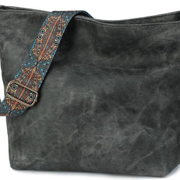 Hobo Crossbody Bags for Women Slouchy Shoulder Bags with Retro Strap Small Vegan - Picture 1 of 7